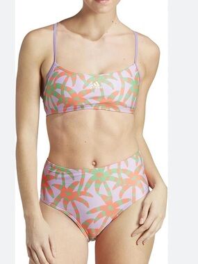Adidas & Farm Rio Floral Print Two Piece Bikini  Set(Size Small)